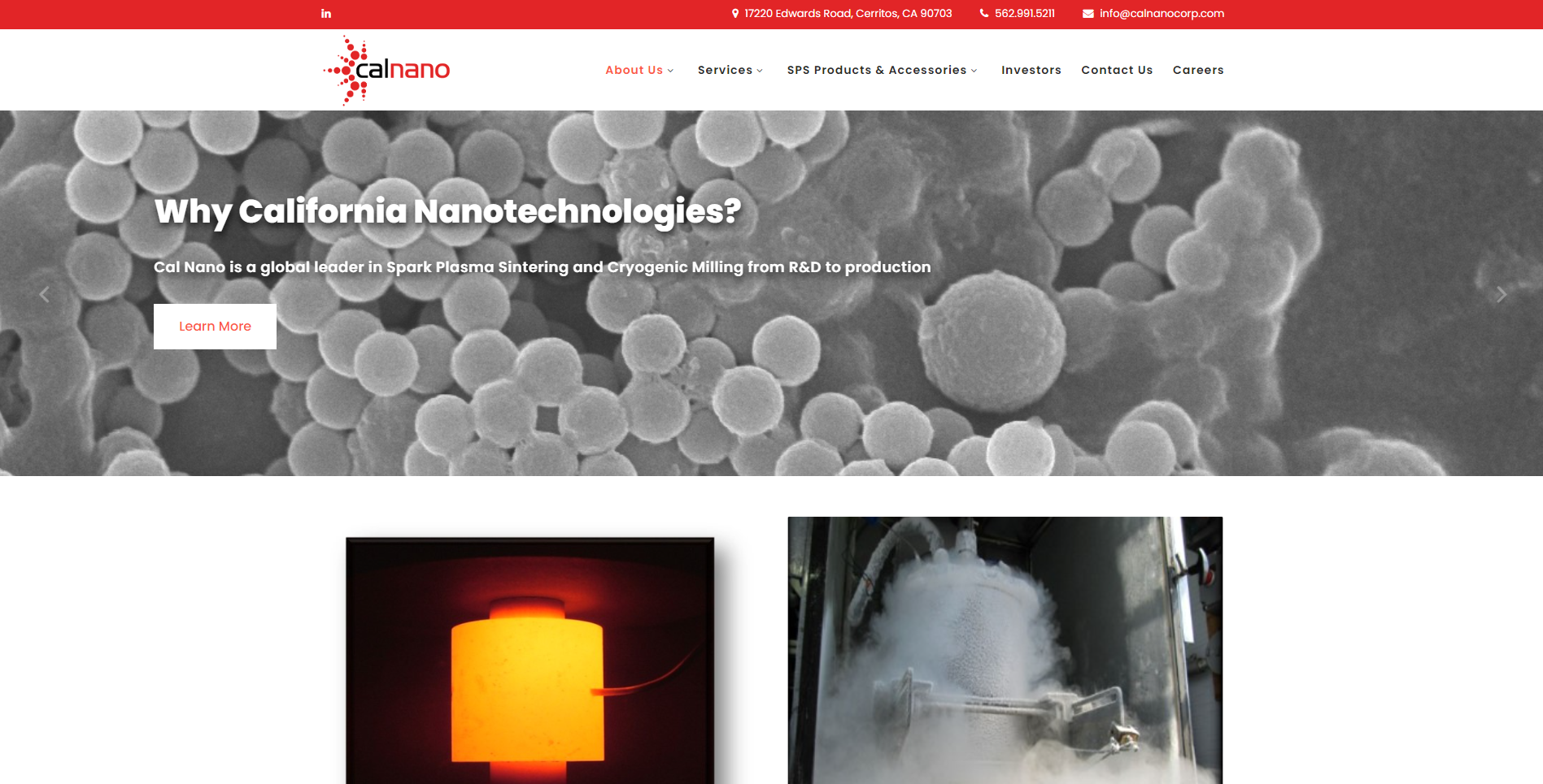Web Design for Calnano Corporation