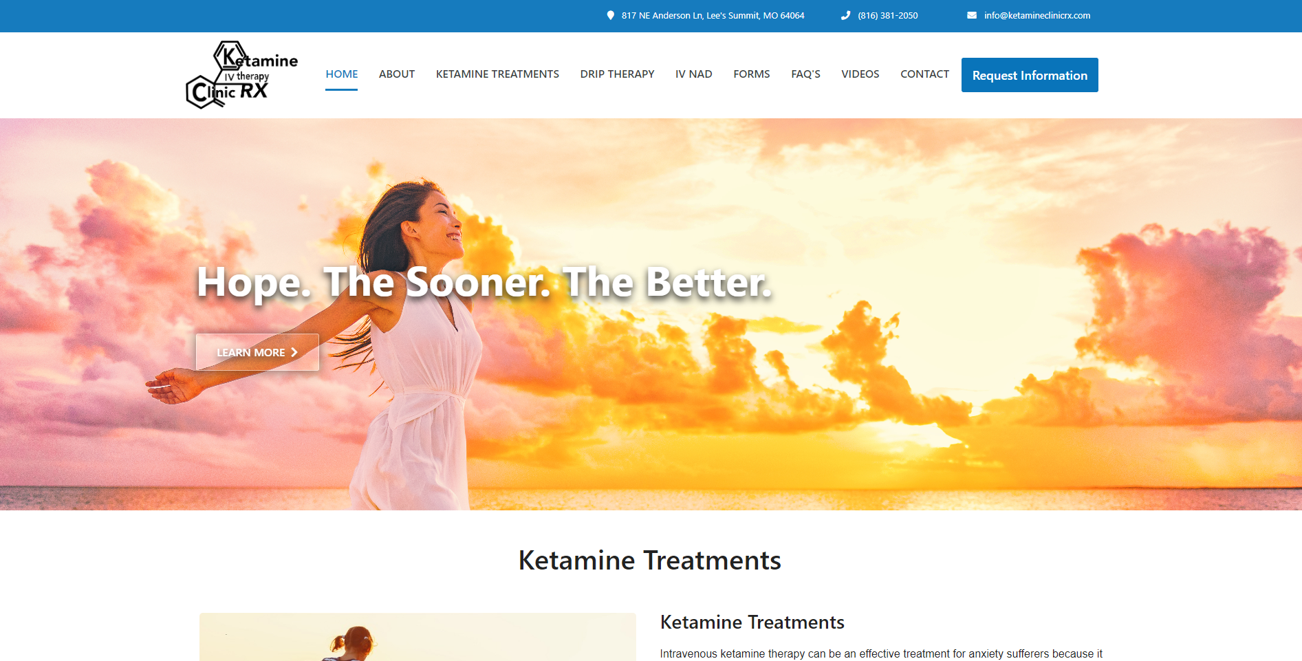 Web Design for Ketamine Clinic RX