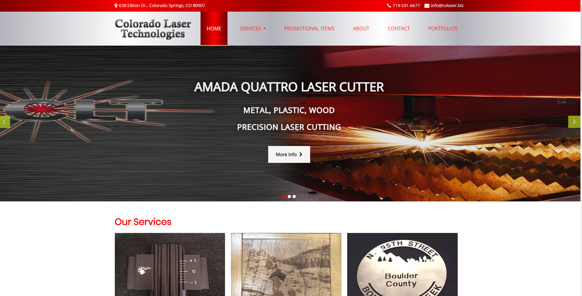 Web Design for Colorado Laser Technologies