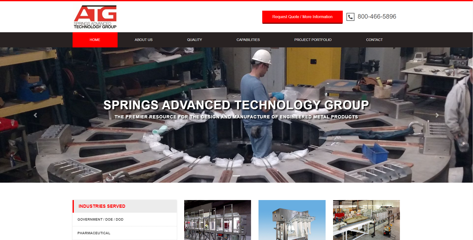 Web Design for Springs Advanced Technology Group