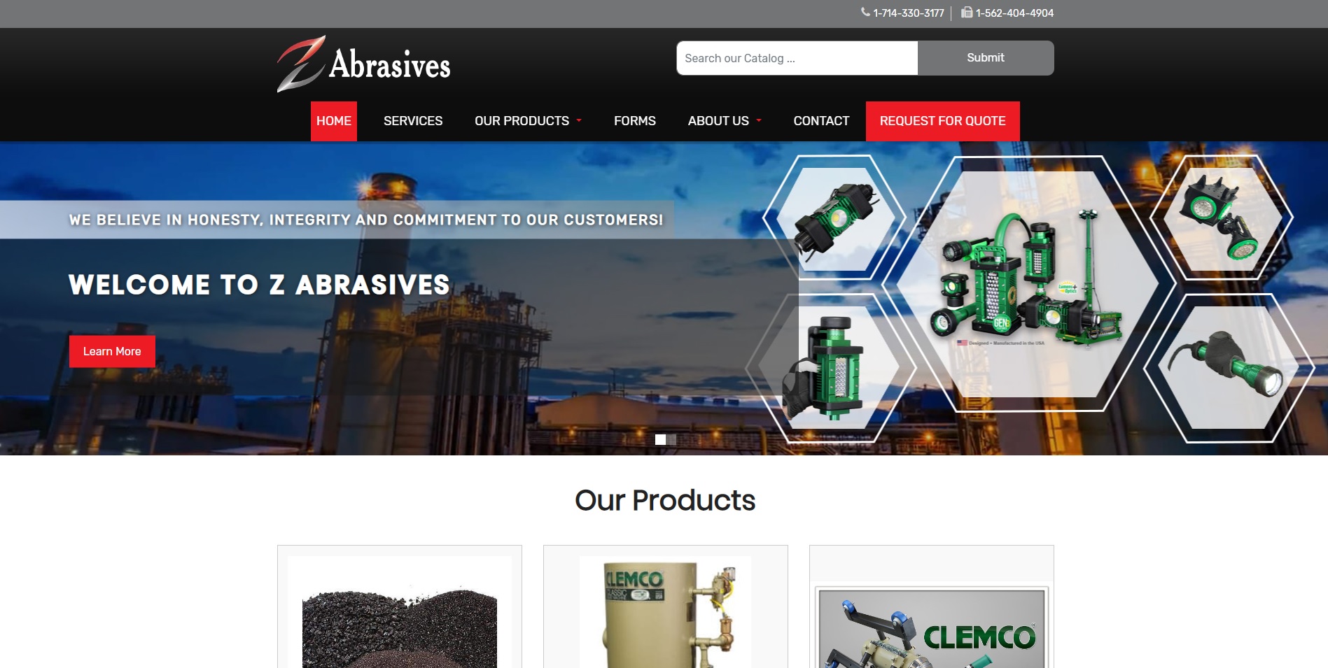 web design for Z Abrasives