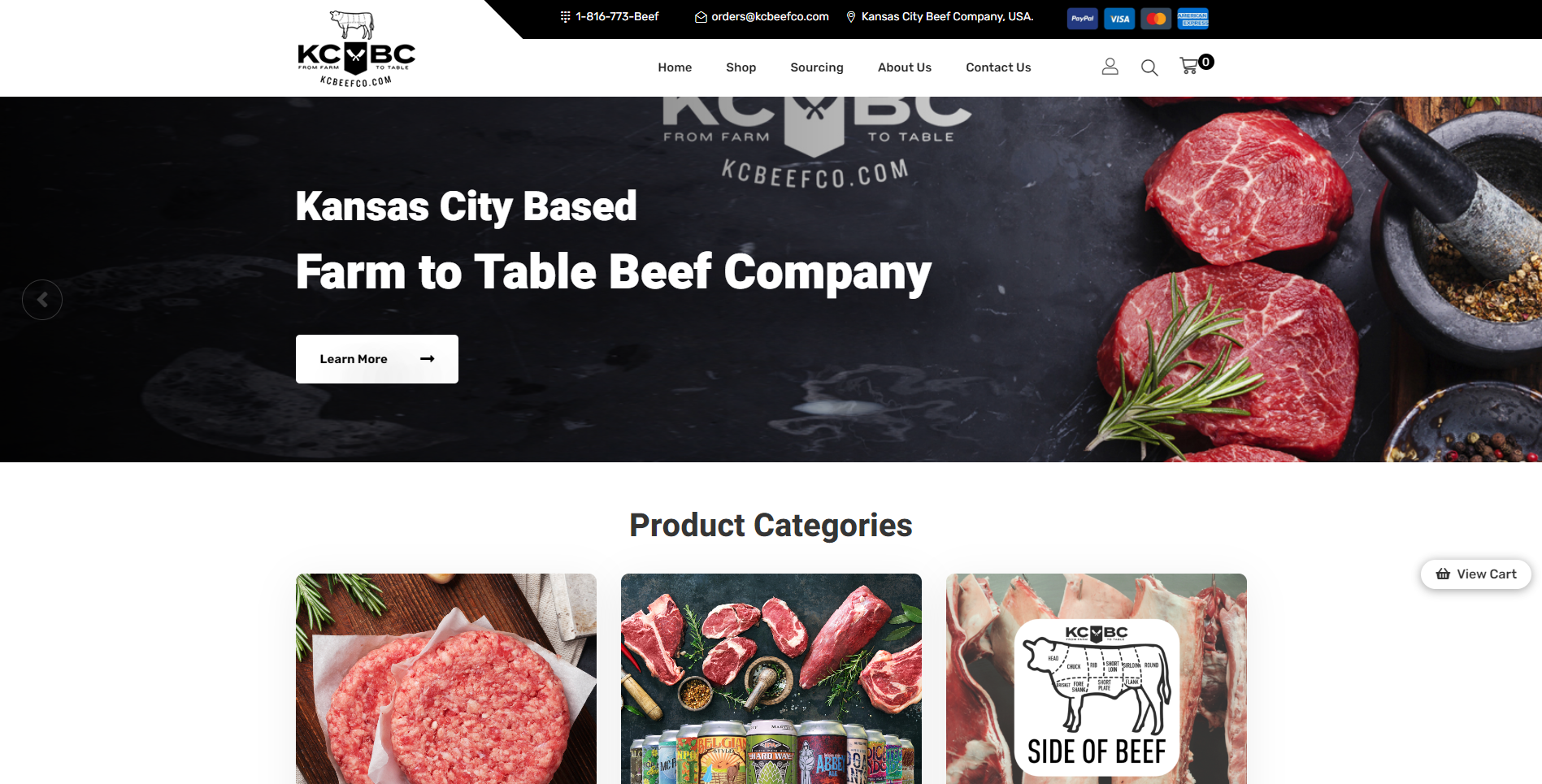 Web Design for Kansas City Beef Company