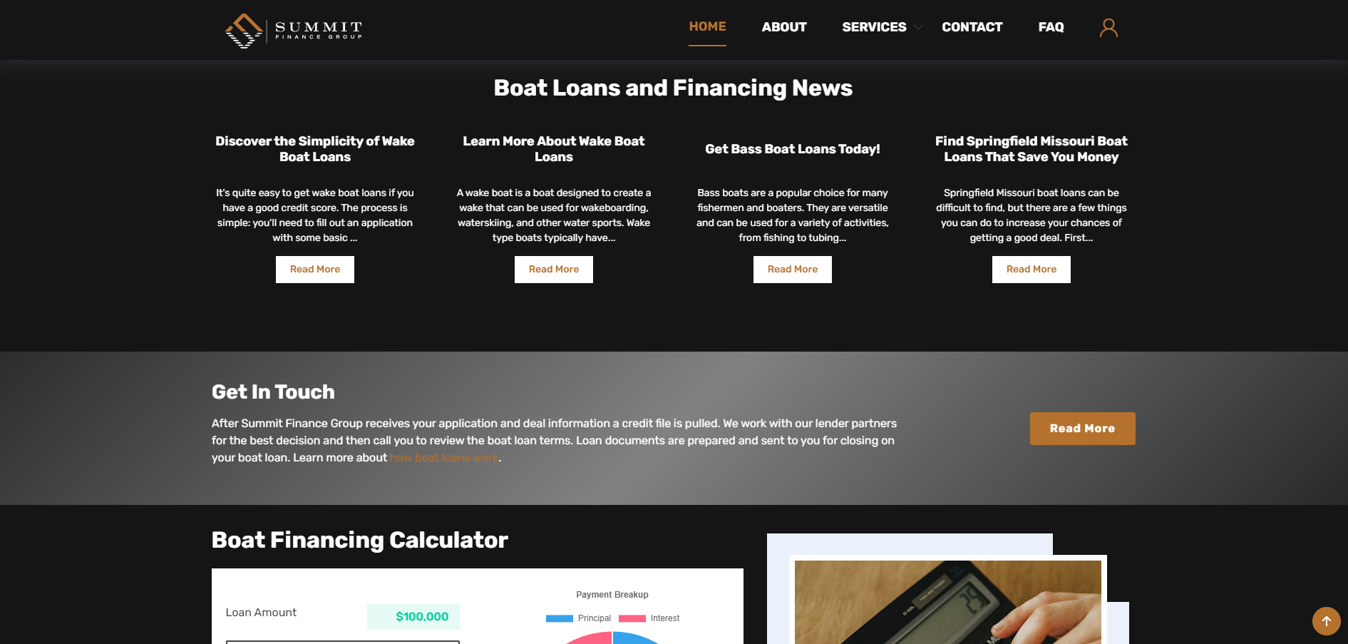 Website marketing and design for Summit Finance Group