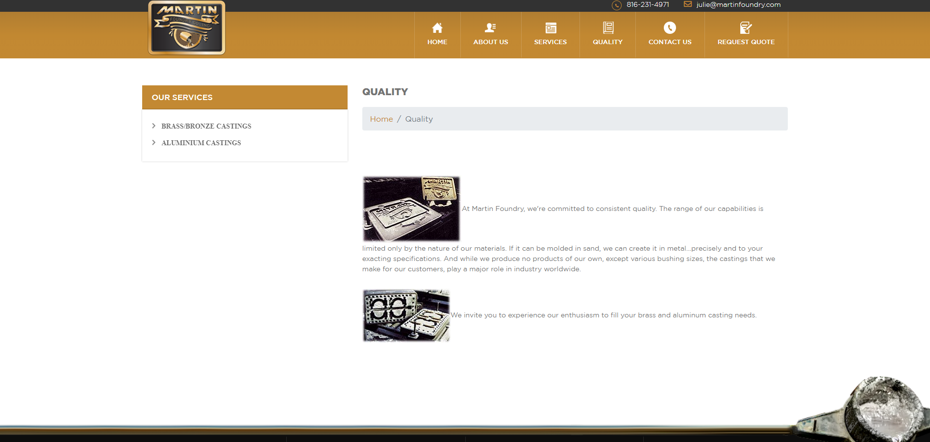 Industrial Website Development for Martin Foundry